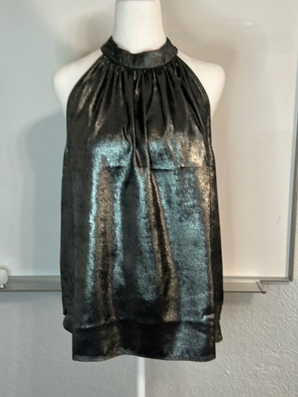LOFT Silver Flowy halter tank Large